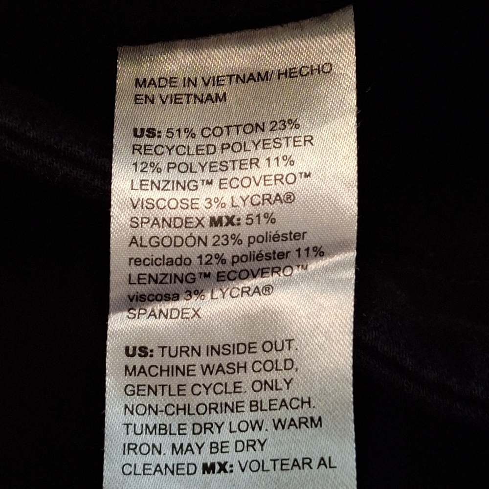 Chico's Pull-on Wide Leg Cropped Stretch Cotton Blend Black Pants Women Size 12P - Picture 10 of 16